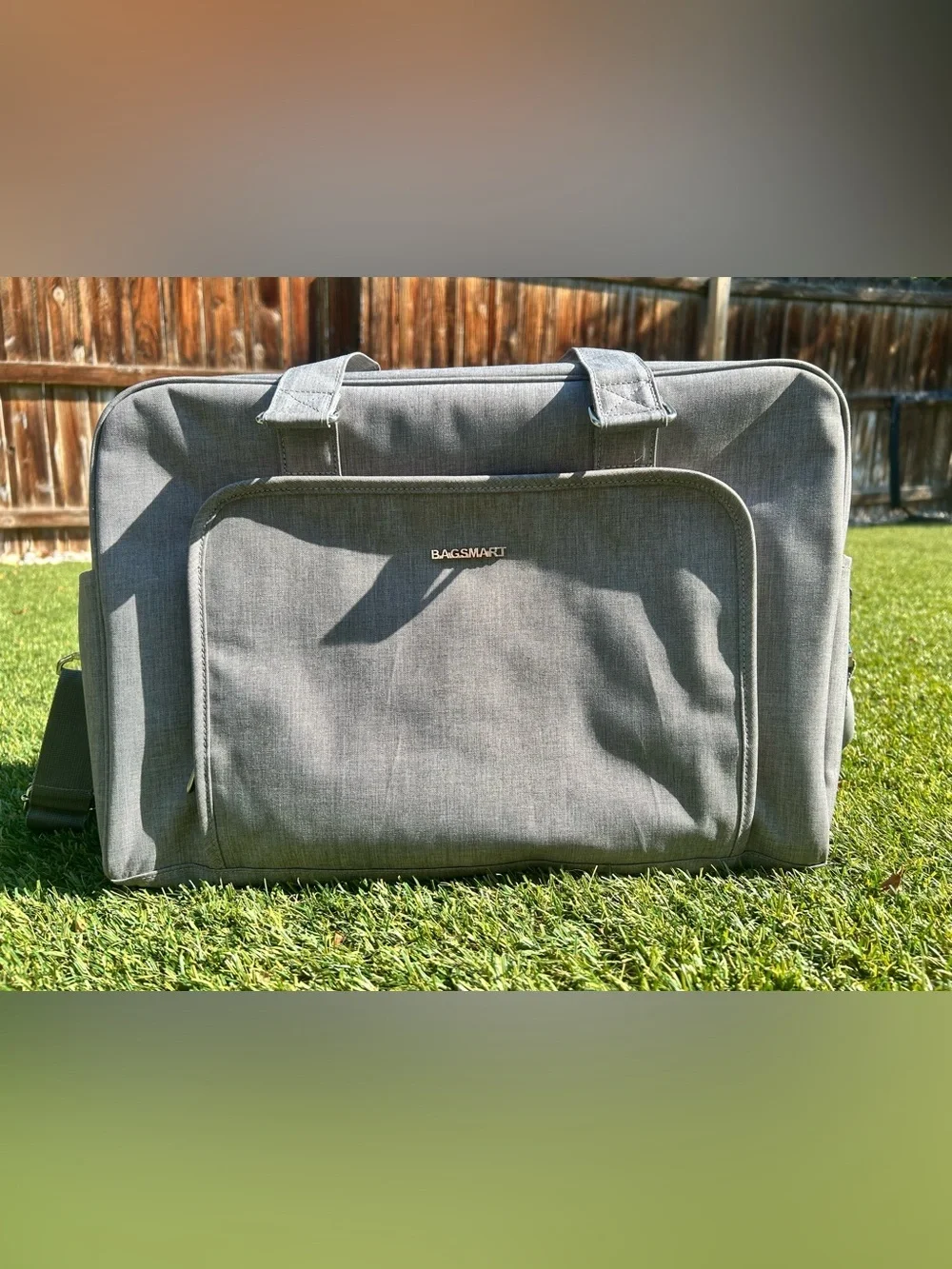 BAGSMART Gray Travel Duffel Weekender Carry-On Laptop Overnight Bag Like New